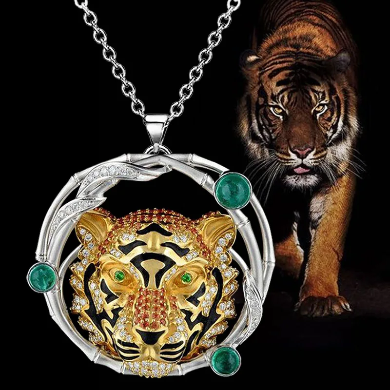 Modes Tiger Kulons Kārta Bambusa Kulons Dāmas Banketa Rotaslietas Puse Jubilejas Dāvanu Dāmas Mamma Sievai Dzimšanas Dienas Dāvanu