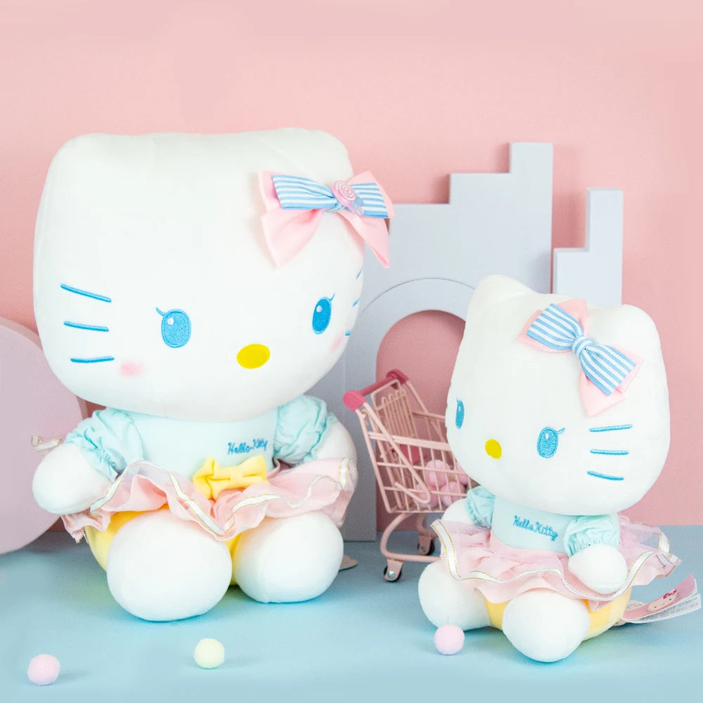Patiesu Sanrio Par 23Cm Hello Kitty Kawaii Gudrs Kt Kaķis Plīša Rotaļlietas Augstas Kvalitātes Auto Dekorēšana Dāvanas, Meitenes, Draugi, Bērni,