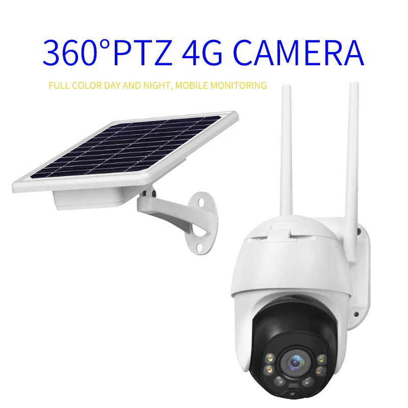 Q9 8W Saules Powered Fotokameras 1080P WiFi PTZ HD Bezvadu Novērošanas IP Kamera ar Saules Panelis 0