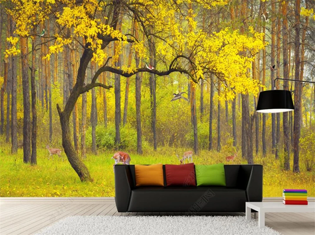 Sienas Dekors 3D Sienas Tapetes Guļamistabā, Dzīvojamā Istabā Sienas Skaista Ainava Meža Taku labiekārtošanas Skaistu Fona