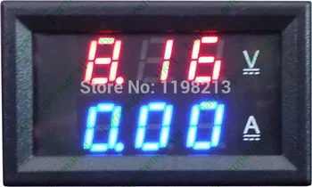 2GAB Automašīnu, Motociklu digitālo Ammeter Voltmetrs pašreizējo Metru Voltu Metrs Platums panelis Sarkans+Zils LED DC0-100V 10.A Mājas Lietošanai Rīks