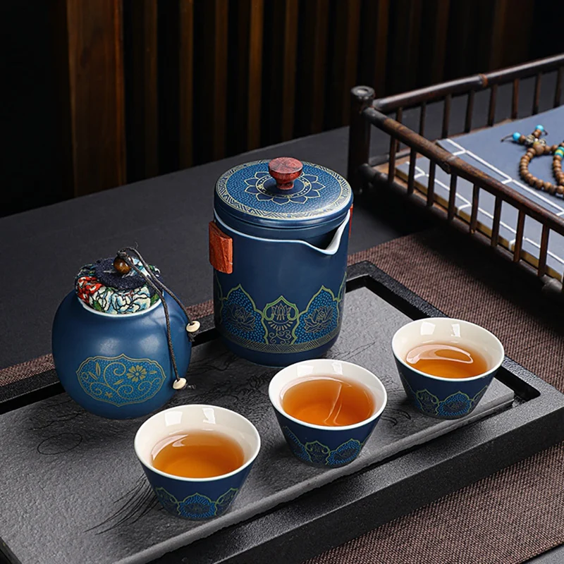 Porcelāna Tējas Katlā Kausa Uzstādīt Izsmalcinātu Formas Tējas Komplekts Ķīnas Tējas Ceremoniju Dāvanu Gungfu Tējas Tase Nerūsējošā Tērauda Filtrs Slāni 4