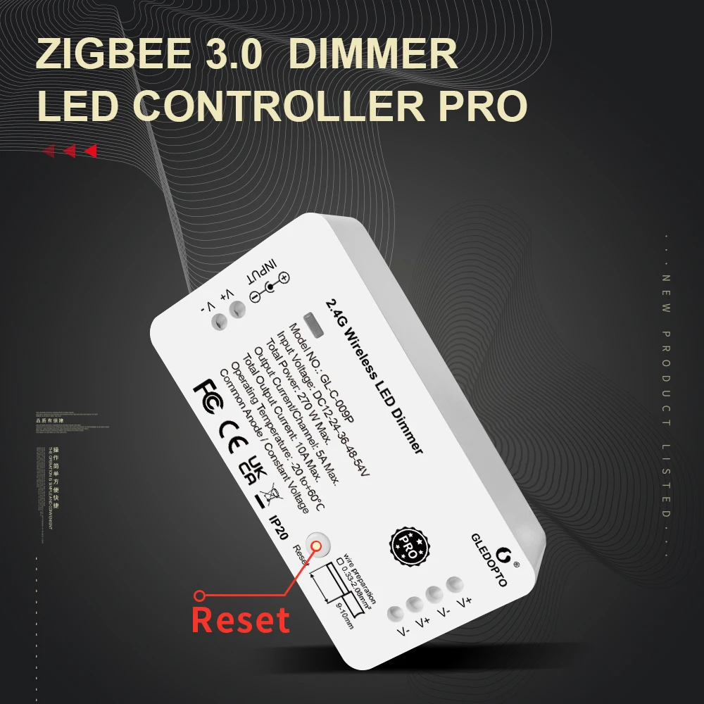 Abuess Zigbee 3.0 Reset Pogu Smart LED Sloksnes Dimmer Controller Pro Lietošanai Ar Tuya SmartThings App Alexa RF Tālvadības pults 5