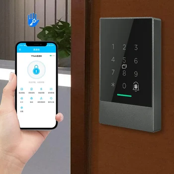 Bluetooth TTlock APP Kontroles pirkstu Nospiedumu Durvju Piekļuves Kontroles Sistēmas, Karšu Lasītājs, Smart RFID Kartes Durvju Piekļuves Contorl Tastatūra