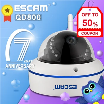 ESCAM QD800 2MP WIFI 1080P HD WiFi Āra IP IS Dome Kamera IP66 Onvif P2P Nakts Redzamības Kamera Home Security