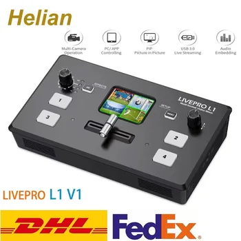 Helian LIVEPRO L1 V1 Vairāku Formātu Video Mikseris Komutatoru 4xHDMI Izejvielu Ražošanas Kameras USB3.0 Tiešraidi Youtube 0