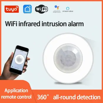 Jaunu Tuya WiFi Smart Infrasarkano Detektoru Trauksmes Mājās Cilvēka Ķermeņa Sensoru, Sensora Infrasarkano staru Sensoru APP Nosūtot Gudra Cilvēka Ķermeņa Sensoru 0