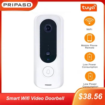 Smart Wifi Video Durvju Fotokameras 1080P Āra Video Domofons Audio Bezvadu Zemas Jaudas Bellhole Monitors Home Security Durvju zvans