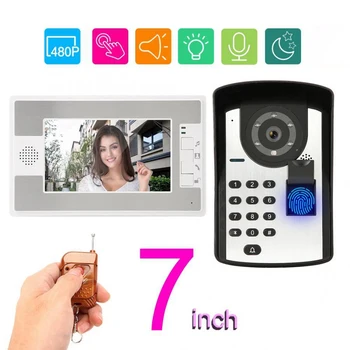 SYSD 7 Collu Krāsu Monitors Vadu Video Durvju Tālrunis Domofons Mājas Dzīvoklī ar pirkstu Nospiedumu paroli Kamera