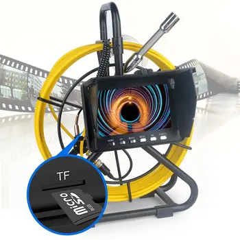 SYSD Cauruļu Pārbaudes Kameras ar DVR 8GB TF Kartes Kanalizācijas Drenāžas Industriālo Endoskopu, 5 Collu Monitors, 5000MHA Akumulatora 15/20/30/50M