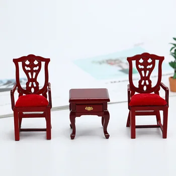 1/12 Miniatūru Mēbeles Mini Koka Imitācijas Sēdeklis Mazu Rokdarbu Modelis Mēbeles Krēsli Rotājumi Mazulis Dāvanas, Mājas Apdare