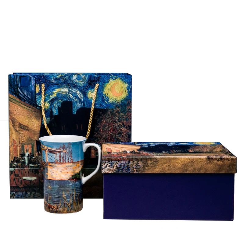2020 Van Goga glezna dizaina smalks porcelāns kafijas Krūzes keramikas krūze ceļojumu kauss 0