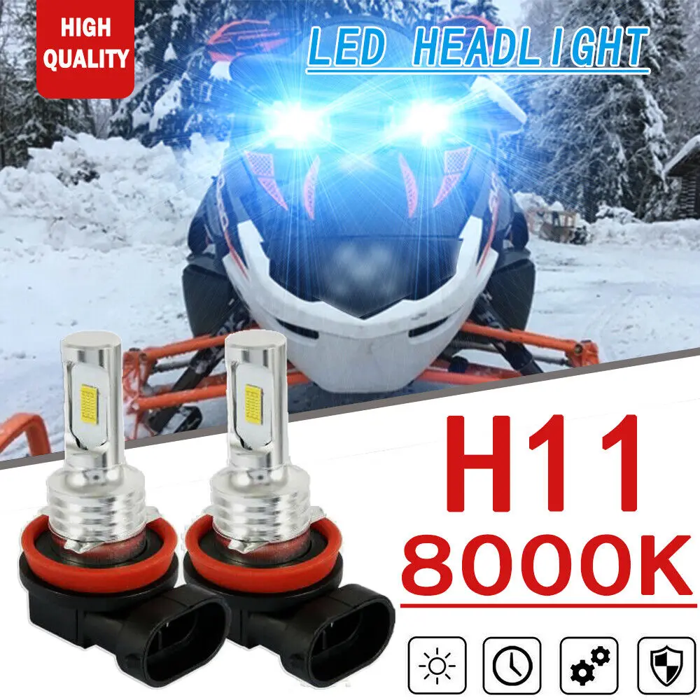 2x H11 8000K Jauno LED priekšējie Lukturi Komplekts Arctic Cat F8 Efi 07-10 Efi Lxr 07-11