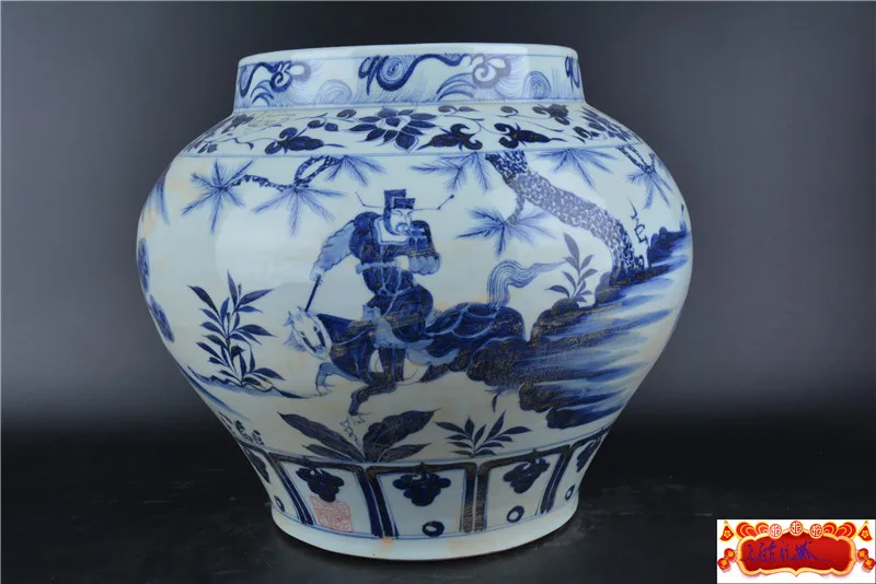 antīko YuanDynasty porcelāna trauciņu,balto un zilo glazūru,