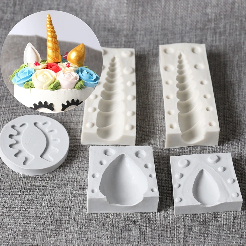 Aomily 5gab/Komplekts 3D Dzimšanas dienu Unicorn Animalsl Silikona Veidnē Pomādes Veidnes Kūka Sugarcraft Dekorēšanas Šokolādes Gumpaste Rīki