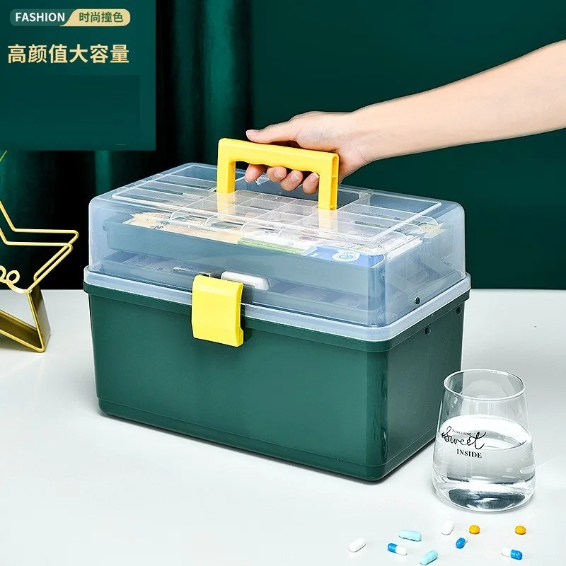 Daudzfunkcionāls Instrumentu Uzglabāšanas Portatīvās Atmiņas Boxdouble Slāni Plastmasas Uzglabāšanas Kastes Sadzīves Pārredzamu Šķirošanas Kastes