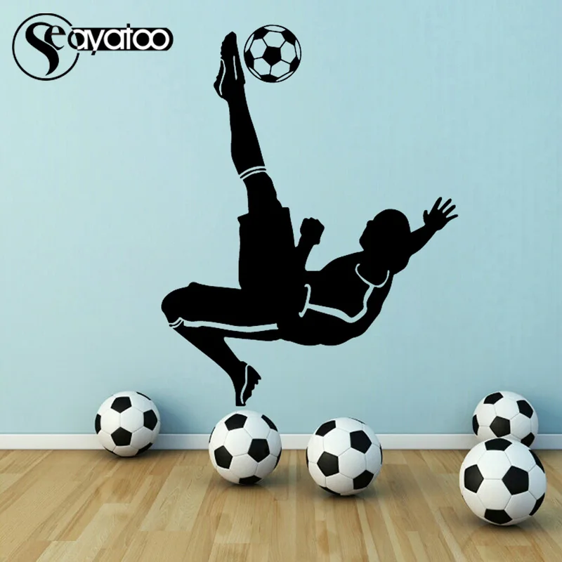Futbols Mērķis ir Kick Futbola Spēlētājs, Vinila Sienas Uzlīmes Decal Zēni, Bērnu Istabas Sporta Uzlīmes 73x94cm