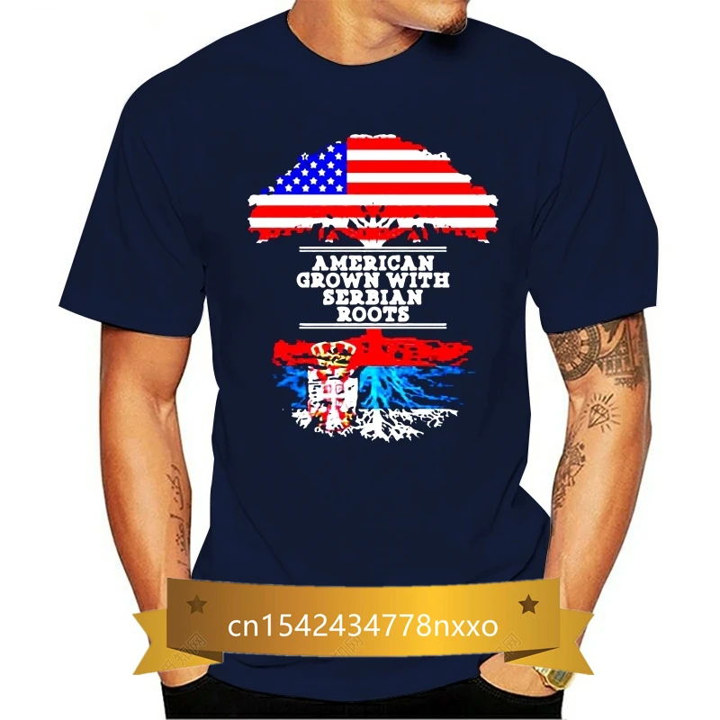 Izveidot T Krekls Vīriešiem Vēstuli Amerikāņu Pieaudzis Ar Serbijas Saknes, T Krekli Armijas Zaļā Vīriešu Tee Kreklu Augstas Kvalitātes 0