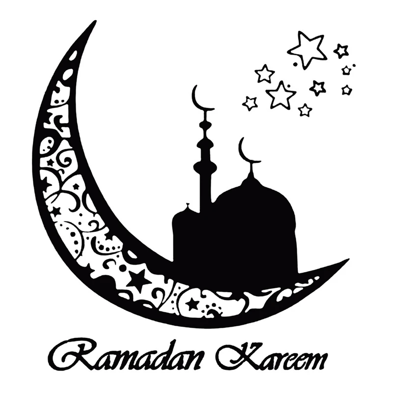JAUNO Musulmaņu Islama Eid Mubarak Ramadāna Kristāls, Spogulis Uzlīme Apdare, Sienas Uzlīmes, Telpu Dekorēšana