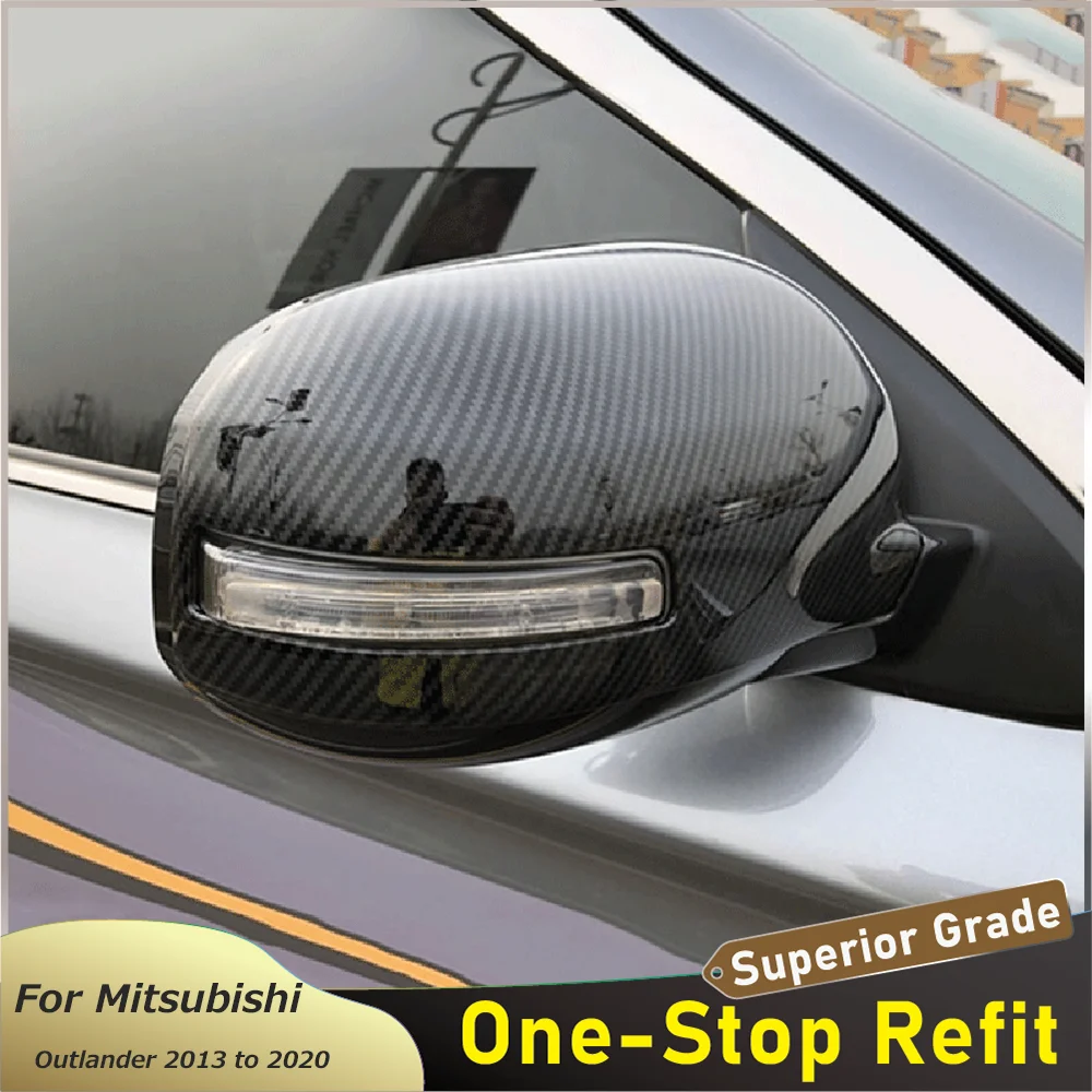 Par Mitsubishi Outlander 2013. līdz 2020. gadam, Oglekļa Šķiedras Auto Atpakaļskata Spogulis nosedzošais ietvars, Auto Piederumi