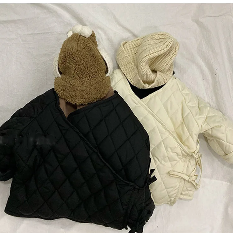 Retro ins vīriešu un sieviešu bērnu jaka jaka bērnu visu maču diagonāli mežģīnes-up Hanfu rietumu stila mazo polsterēta jaka
