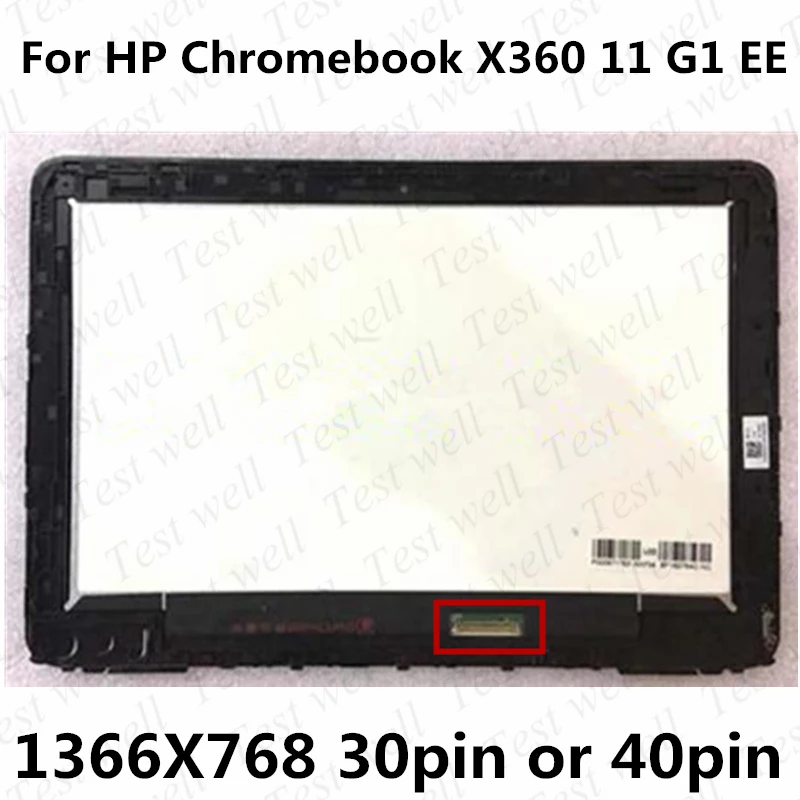 Rezerves 11.6 HP CHROMEBOOK 11 x360 G1 EE LCD LED Displejs +skārienekrāns Digitizer Montāžas panelis izglītības grāmatiņa 0