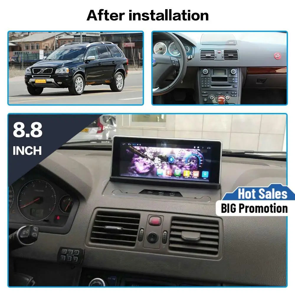 Skārienekrāna Android 7.1 Auto Multimedia Stereo Volvo xc90 2007. - 2013. gada Radio, GPS Navi stereo Audio atskaņotājs, galvu vienība BT bezmaksas kartes