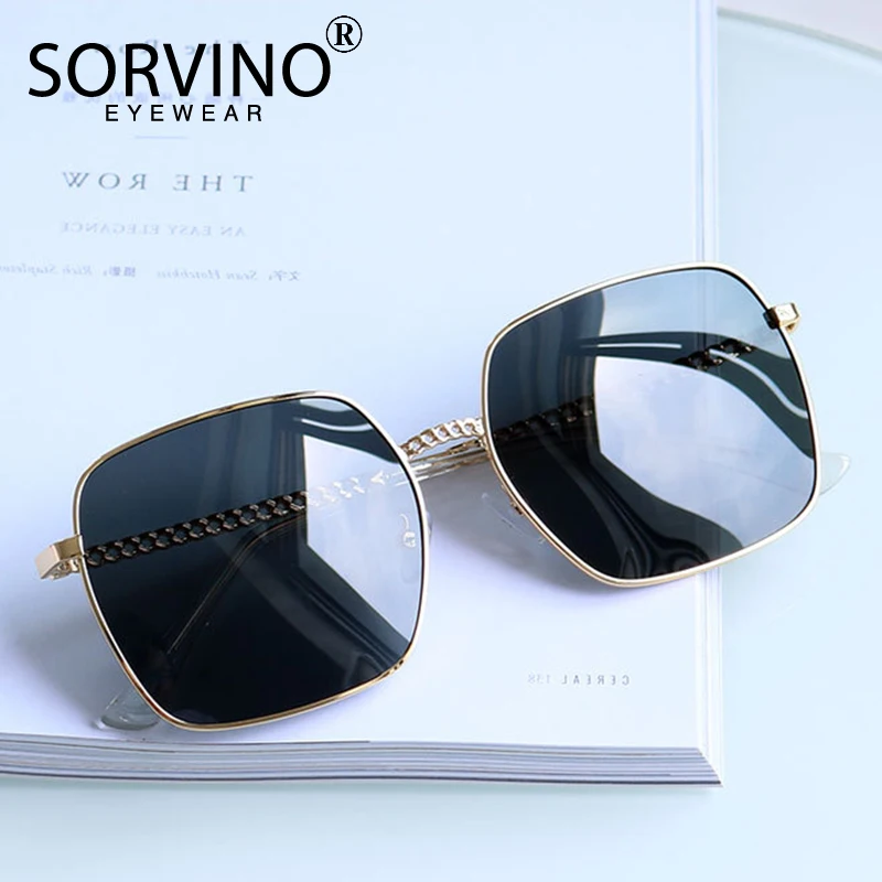 SORVINO Retro Dizainers Laukumā Saulesbrilles Vīriešiem, Sievietēm Polarizētās 2022 Augstas Kvalitātes Luksusa Zīmolu Metāla Lielgabarīta Saules Brilles Toņos 0