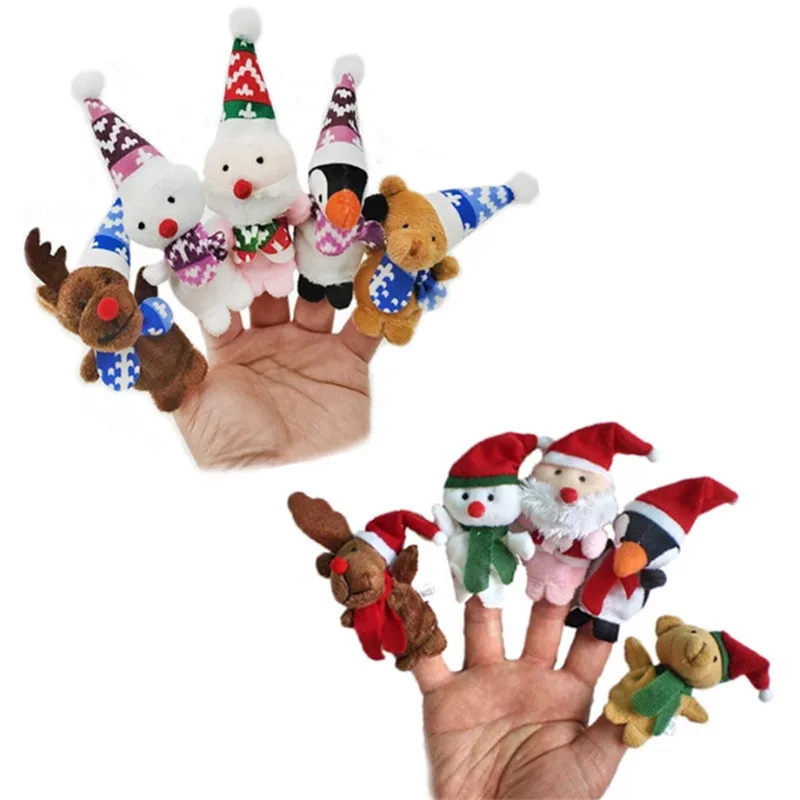 Ziemassvētku Dāvanu Pirkstiņu Lelles Cute Karikatūra Raksturs Forma, Pirkstu Lelles Ziemassvētku Bērnu Dienas Stāstu Mācību līdzekļi