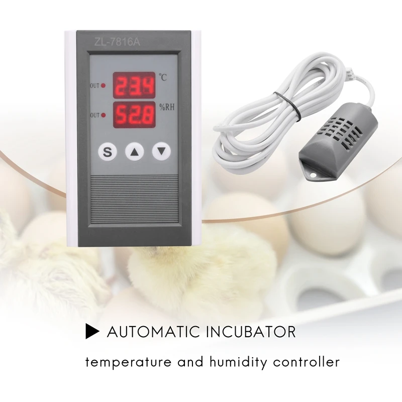Zl-7816A,12V,Temperatūra & Mitruma Kontrolieris,Termostatu Un Hygrostat,Inkubators Mitrums,Inkubators Kontrolieris 1