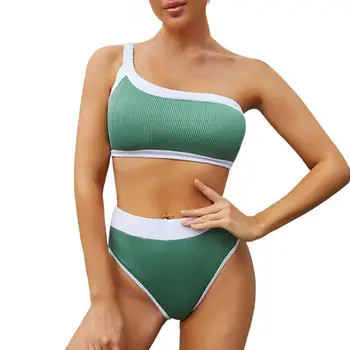 2gab/Set sexy Bikini Komplekts-Split Tipa Viena Pleca, Sievietes Krāsu Izšūšanas peldkostīms noteikti Sieviešu Brazīlijas Biquini