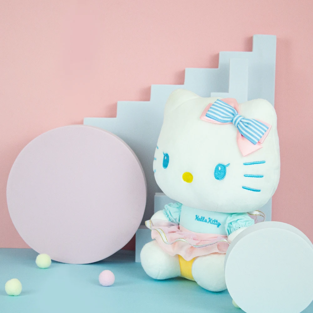 Patiesu Sanrio Par 23Cm Hello Kitty Kawaii Gudrs Kt Kaķis Plīša Rotaļlietas Augstas Kvalitātes Auto Dekorēšana Dāvanas, Meitenes, Draugi, Bērni, 3