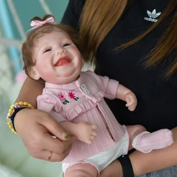 49cm Simulācijas Bērnu Atdzimis Lelle Visiem 100% Visi Vinila Silikona Cute Baby Roku darbs Matu Transplantācijas Lelle 19inch Meitenes, Zīdaiņu
