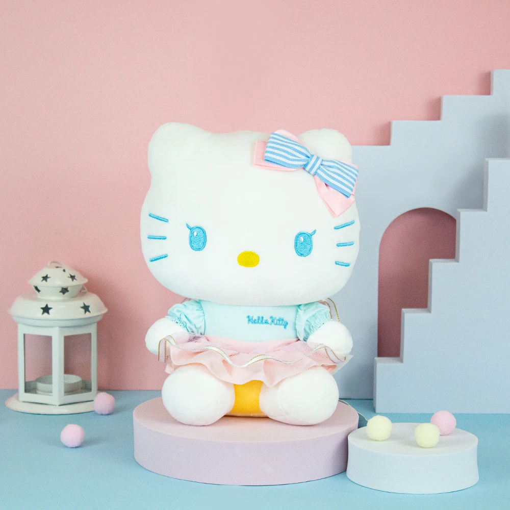 Patiesu Sanrio Par 23Cm Hello Kitty Kawaii Gudrs Kt Kaķis Plīša Rotaļlietas Augstas Kvalitātes Auto Dekorēšana Dāvanas, Meitenes, Draugi, Bērni, 4
