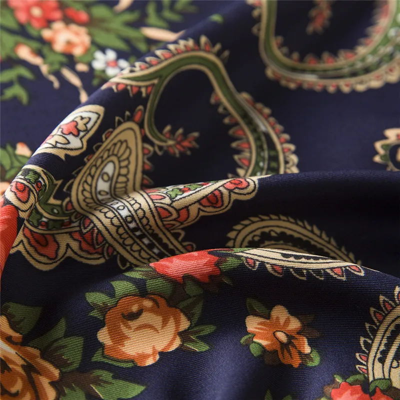 100% Zīda Šalle Sievietēm Ar Kvadrātveida Šalles Wrap 2019 Spānija Retro Ziedu Neckerchief Sieviešu Foulard Vintage Print Musulmaņu Hijab Bufandas 5