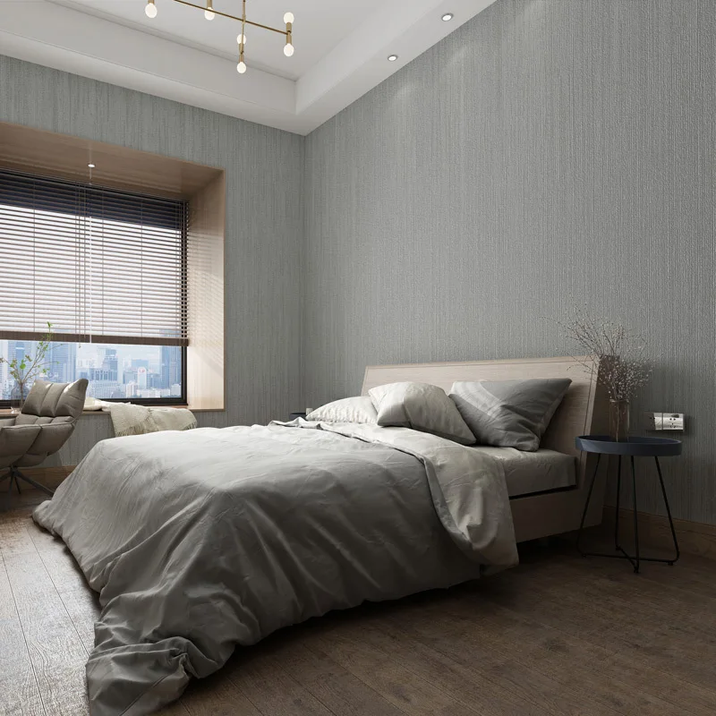 Mūsdienu minimālisma tīras krāsas balto fonu Ziemeļu vēja guļamistaba, dzīvojamā istaba home 3D-trīsdimensiju svītrainas tapetes ins. 5