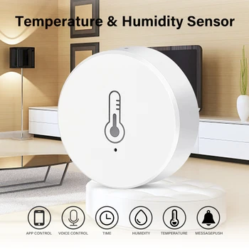 Aubess ZigBee 3.0 Temperatūras Un Mitruma Sensors, Tālvadības Uzraudzīt Akumulatora Barošanu Darbu Ar ALexa, Google Home Tuya Smart Dzīves APP 1