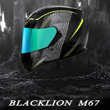 Augstas Kvalitātes Itālija Zīmola BlackLion Profesionālās Dual Objektīvs Pilnu Sejas Motocikla Ķivere Motokrosa Sacīkšu apvidus Casque Moto DOT