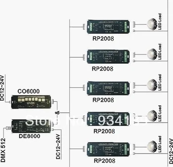 Bezmaksas Piegāde LED DATU REPEATER LED DRIVER 3 Kanālu Pastiprinātāju DC12-48V Pastāvīga Strāva 350mA&700mA (pēc Izvēles) Modelis:RP2008 3
