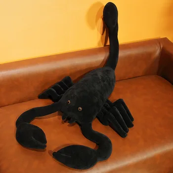 Candice guo plīša rotaļlieta pildījumu lelle simulācijas dzīvnieku, kukaiņu black scorpion mazulis gulētiešanas stāstu draugs Ziemassvētku un dzimšanas dienas dāvana 1gab.