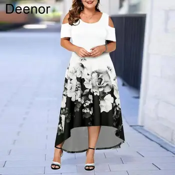 Deenor Plus Lieluma Kleitas, Ziedu Drukāt Nelegālo Lielu Maxi Kleitas Sievietēm Elegantas Vakara Kleitas Puse Kleitas