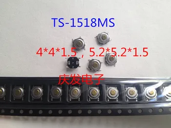 Dongguan TS-1518MS 4*4*1.5 mm Plāksteris Pogu, Displejs Taustiņš 5.2x5.2x1.5 Vara Pogu