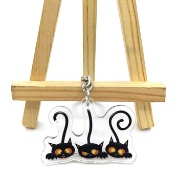 Draugi Kaķi, Akrila atslēgu piekariņu cute karikatūra dzīvnieku meitene key chain soma dekoratīvu piekariņu mazo dāvanu