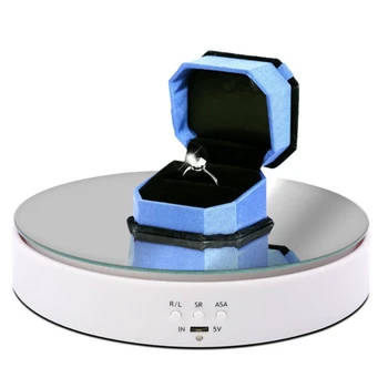 Elektriskā Rotācijas Displejs Stāvēt 360 Grādu Spogulis Vinilplašu Skatīties Rotaslietas Turētājs Fotogrāfijas Video Uzņemšanas Aksesuāri 1