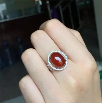 Granāts pirksta gredzenu Bezmaksas piegāde Dabas nekustamā granāts Gredzens 925 sterling silver 10*12mm gem vīriešiem vai sievietēm gredzens