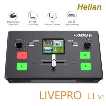Helian LIVEPRO L1 V1 Vairāku Formātu Video Mikseris Komutatoru 4xHDMI Izejvielu Ražošanas Kameras USB3.0 Tiešraidi Youtube 1