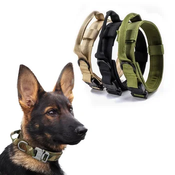 Kaklasiksna Militāro regulējams izturīga neilona taktiskās kaklasiksna vidēji lieli suņu pastaigu mācību mājdzīvnieku piederumi