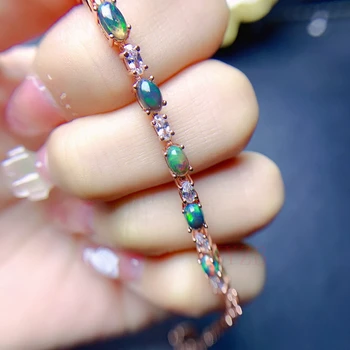 Maiga gaisma luksusa roku darbs 925 sudraba inkrustēts dabas Opal aproce sieviešu opal aproce Instagram mazākumtautību piederumi 3