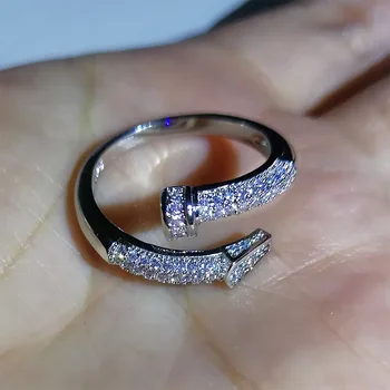 Modes Čūska Formas gredzens S925 Sudraba Mikro bruģēt AAAA Zircon Iesaistīšanās Kāzu Joslā Gredzeni sievietēm Līgavas Rotaslietas Dāvanu
