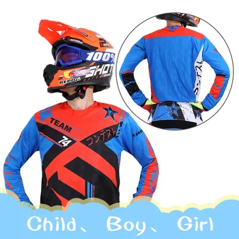 Motokrosa Jersey zēns, bērns, meitene, bērnu bērnu apģērbu bērniem MX MTB Motociklu sacīkšu Flexair konkurences uzvalks apvidus
